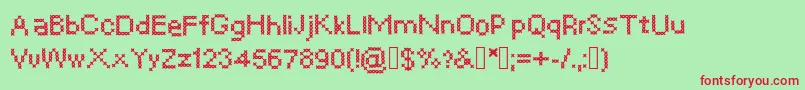フォントCrosssew – 赤い文字の緑の背景