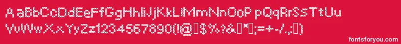 Crosssew Font – White Fonts on Red Background