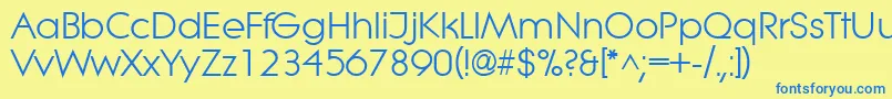 LitheRegular Font – Blue Fonts on Yellow Background