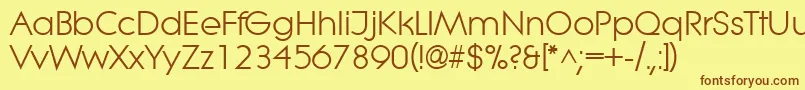 LitheRegular Font – Brown Fonts on Yellow Background