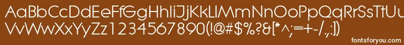 LitheRegular-fontti – valkoiset fontit ruskealla taustalla