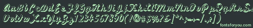 Marketingscript Shadow Font – Green Fonts on Black Background