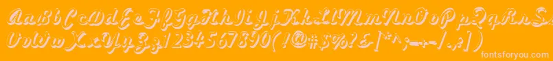 Marketingscript Shadow-Schriftart – Rosa Schriften auf orangefarbenem Hintergrund