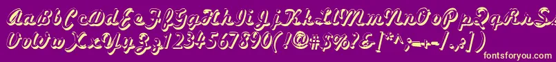 Marketingscript Shadow Font – Yellow Fonts on Purple Background