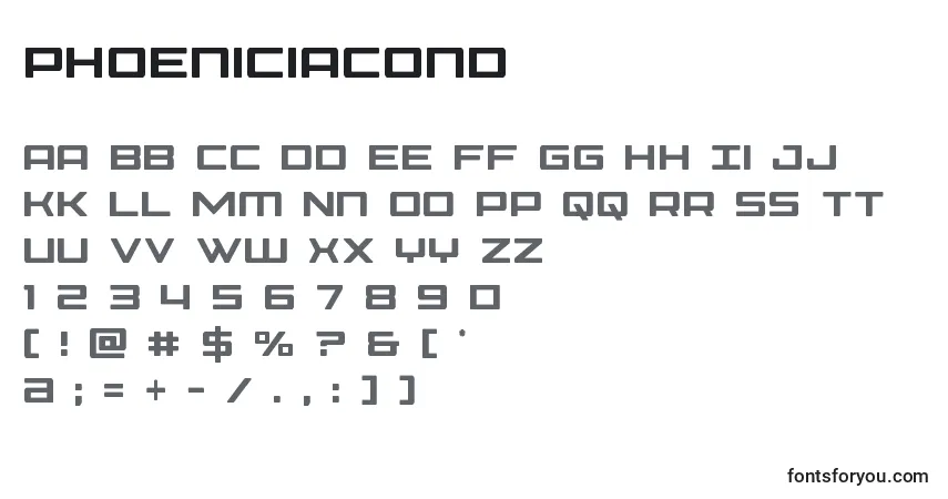 Phoeniciacondフォント–アルファベット、数字、特殊文字