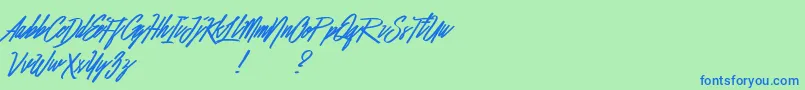 BefittingDemo Font – Blue Fonts on Green Background
