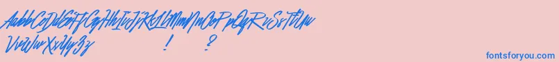 BefittingDemo Font – Blue Fonts on Pink Background