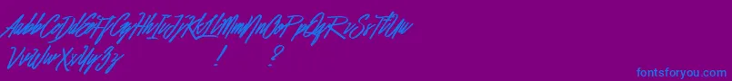 BefittingDemo-Schriftart – Blaue Schriften auf violettem Hintergrund