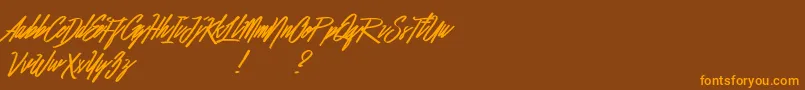 BefittingDemo Font – Orange Fonts on Brown Background