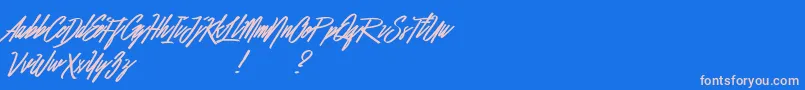 BefittingDemo-Schriftart – Rosa Schriften auf blauem Hintergrund