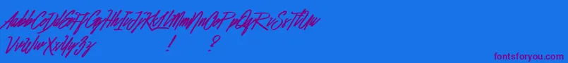 BefittingDemo Font – Purple Fonts on Blue Background