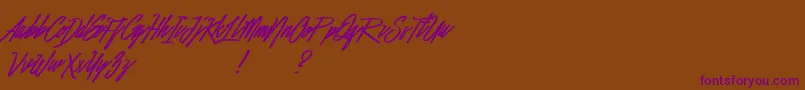 BefittingDemo-Schriftart – Violette Schriften auf braunem Hintergrund