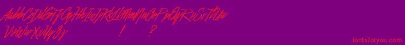 BefittingDemo-Schriftart – Rote Schriften auf violettem Hintergrund