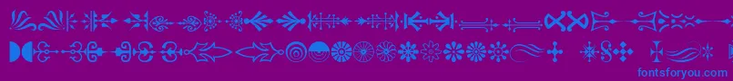 Pcornaments Font – Blue Fonts on Purple Background