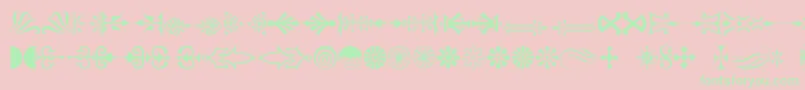 Pcornaments Font – Green Fonts on Pink Background