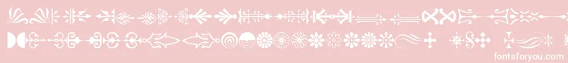 Pcornaments Font – White Fonts on Pink Background