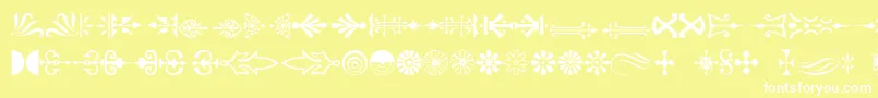 Pcornaments Font – White Fonts on Yellow Background