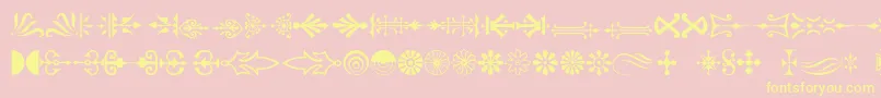 Pcornaments Font – Yellow Fonts on Pink Background