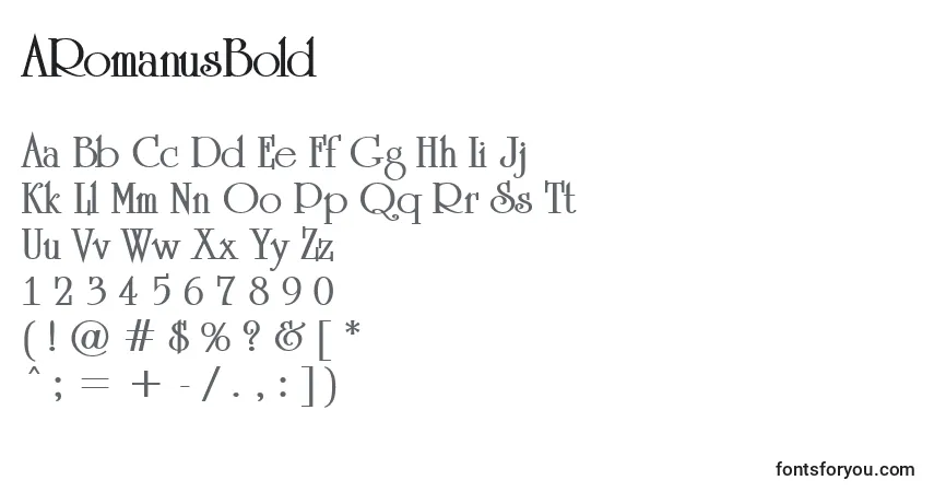 Czcionka ARomanusBold – alfabet, cyfry, specjalne znaki