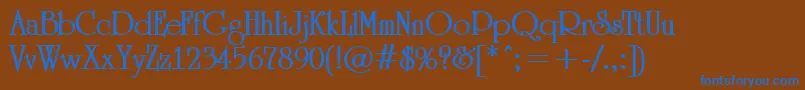 Weitere Informationen zur ARomanusBold-Schriftart ARomanusBold-Schriftart – Blaue Schriften auf braunem Hintergrund