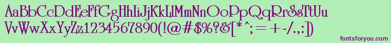 ARomanusBold Font – Purple Fonts on Green Background