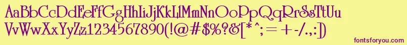 ARomanusBold Font – Purple Fonts on Yellow Background
