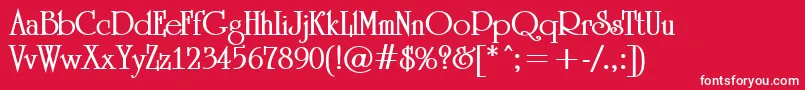 ARomanusBold-Schriftart – Weiße Schriften auf rotem Hintergrund