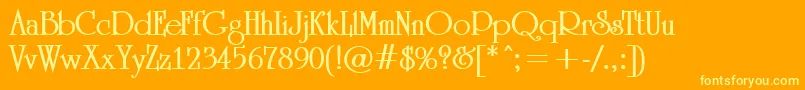 Police ARomanusBold – polices jaunes sur fond orange