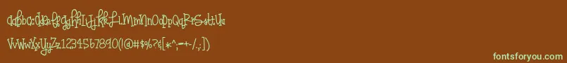 Czcionka Huffleclaw – zielone czcionki na brązowym tle