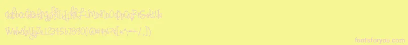 フォントHuffleclaw – ピンクのフォント、黄色の背景