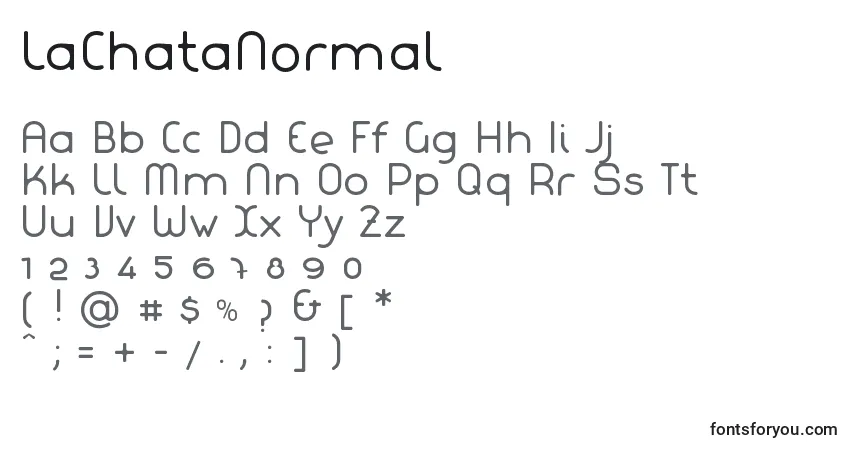 Schriftart LaChataNormal – Alphabet, Zahlen, spezielle Symbole