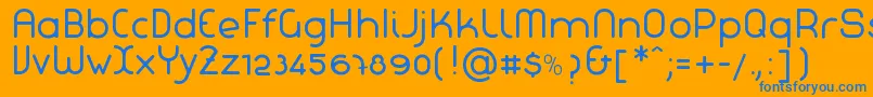 LaChataNormal Font – Blue Fonts on Orange Background