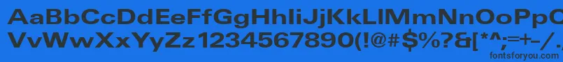 UniqueExtendedBold-Schriftart – Schwarze Schriften auf blauem Hintergrund