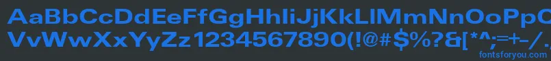 UniqueExtendedBold Font – Blue Fonts on Black Background