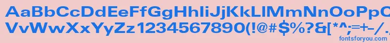 フォントUniqueExtendedBold – ピンクの背景に青い文字