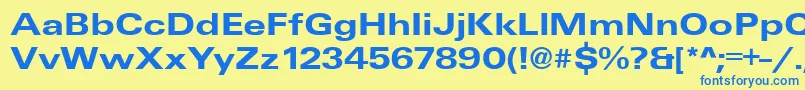 UniqueExtendedBold Font – Blue Fonts on Yellow Background