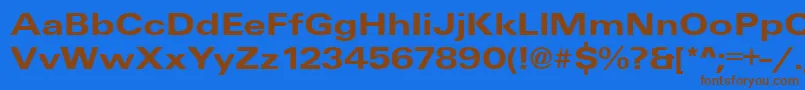 UniqueExtendedBold Font – Brown Fonts on Blue Background