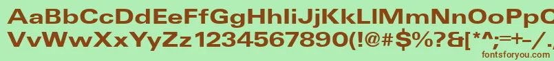 Шрифт UniqueExtendedBold – коричневые шрифты на зелёном фоне