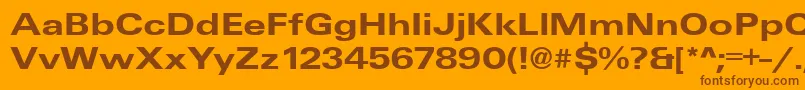 UniqueExtendedBold Font – Brown Fonts on Orange Background