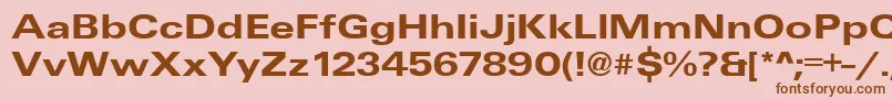UniqueExtendedBold-Schriftart – Braune Schriften auf rosa Hintergrund