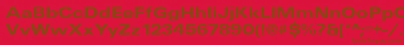 UniqueExtendedBold Font – Brown Fonts on Red Background