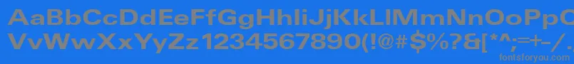 UniqueExtendedBold Font – Gray Fonts on Blue Background