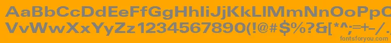 フォントUniqueExtendedBold – オレンジの背景に灰色の文字