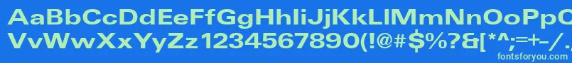UniqueExtendedBold Font – Green Fonts on Blue Background
