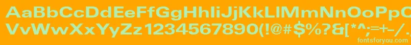 UniqueExtendedBold Font – Green Fonts on Orange Background