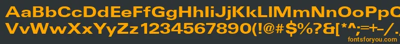 Шрифт UniqueExtendedBold – оранжевые шрифты на чёрном фоне