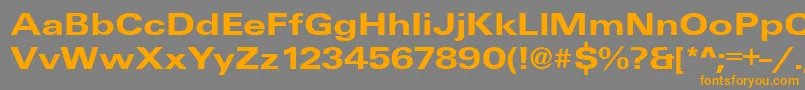 UniqueExtendedBold Font – Orange Fonts on Gray Background