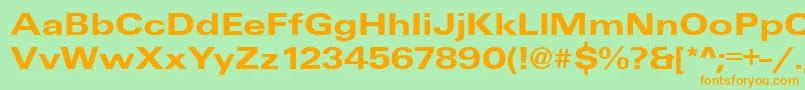 UniqueExtendedBold Font – Orange Fonts on Green Background