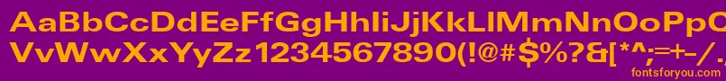 UniqueExtendedBold Font – Orange Fonts on Purple Background