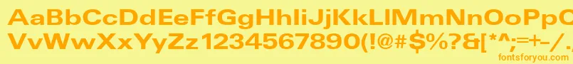 UniqueExtendedBold Font – Orange Fonts on Yellow Background